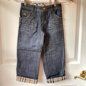 Burberry Boys Jeans with Check Cuff NWT